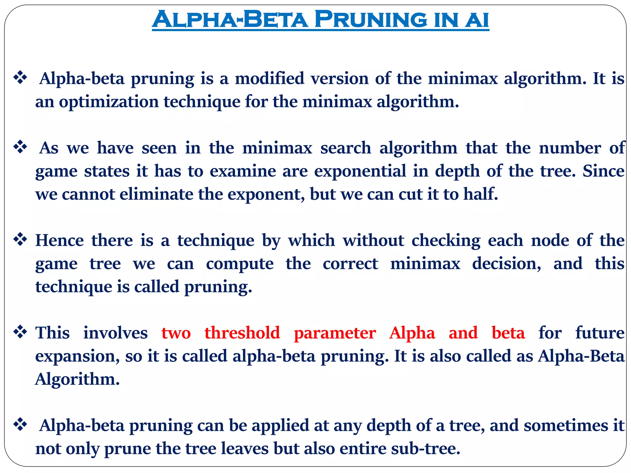 I. Alpha-Beta Pruning in ai | PDF