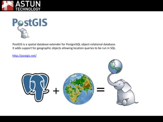PostGIS is a spatial database extender for PostgreSQL object-relational database.
It adds support for geographic objects allowing location queries to be run in SQL.
http://postgis.net/
 