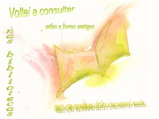 Voltei a consultar atlas e livros antigos nas bibliotecas mas em nenhum deles encontrei nada. 