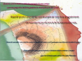 Durante o sono recebi a visita do papagaio do meu amigo, que me perguntou se tinha gostado da revelação que ele me fez. Respondi que sim e perguntei-lhe o que lhe poderia dar como forma de agradecimento. Ele respondeu-me que não teria de lhe dar absolutamente nada. Quando acordei, vi a minha cama rodeada de livros com palavras escritas em muitas línguas. Estavam ali como por encanto e debaixo deles estava o mapa  que me tinha levado até à Ilha das Palavras. 