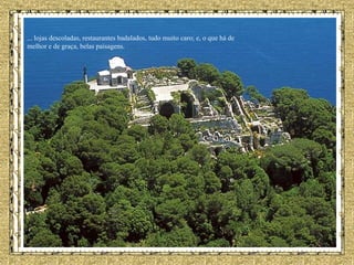 ...   lojas descoladas, restaurantes badalados, tudo muito caro; e, o que há de melhor e de graça, belas paisagens. 