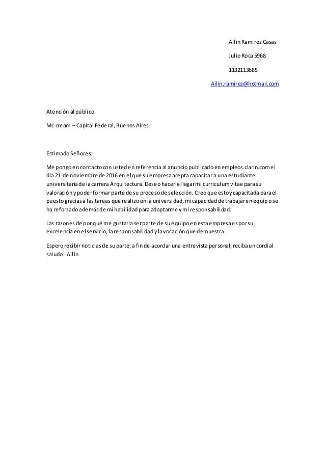 cartas de presentacion personal