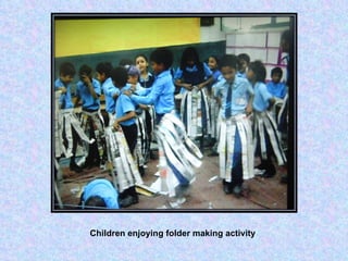 Children enjoying folder making activity 