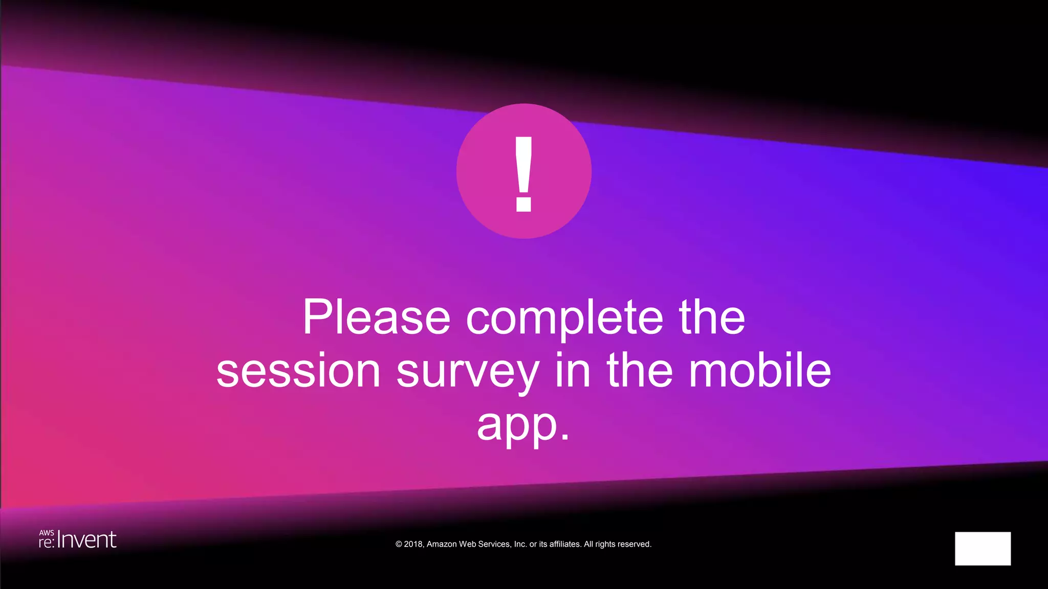 © 2018, Amazon Web Services, Inc. or its affiliates. All rights reserved.
 