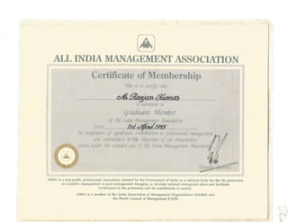 Aima certificate