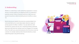 6 use cases of machine learning in Finance | PPTX