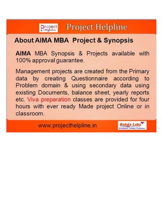 Aima mba synopsis and project