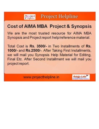Aima mba synopsis and project
