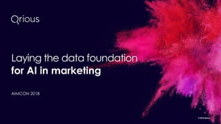 Laying the data foundation
for AI in marketing
AIMCON 2018
© 2018 Qrious
 