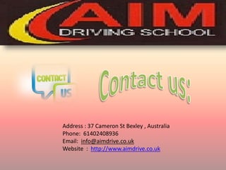 Address : 37 Cameron St Bexley , Australia
Phone: 61402408936
Email: info@aimdrive.co.uk
Website : http://www.aimdrive.co.uk