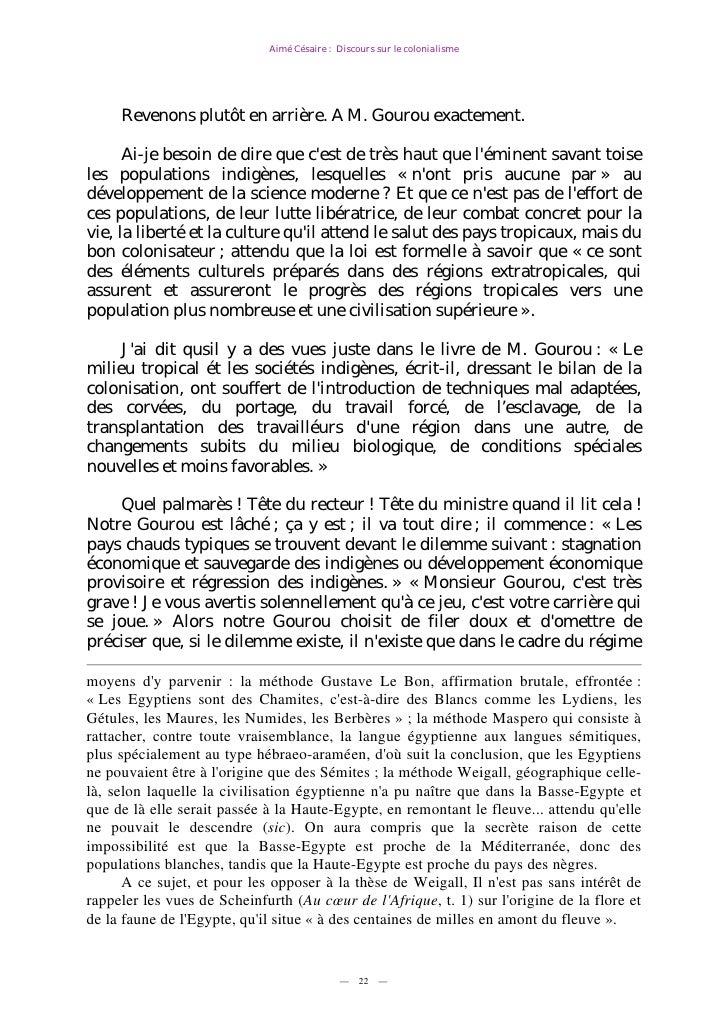 Aime Cesaire Discours Sur Le Colonialisme 1955