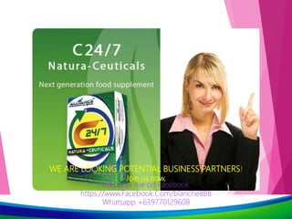 WE ARE LOOKING POTENTIAL BUSINESS PARTNERS!
Join us now,
Message me on Facebook
https.//www.Facebook.Com/blanche888
Whatsapp +639770129608
 