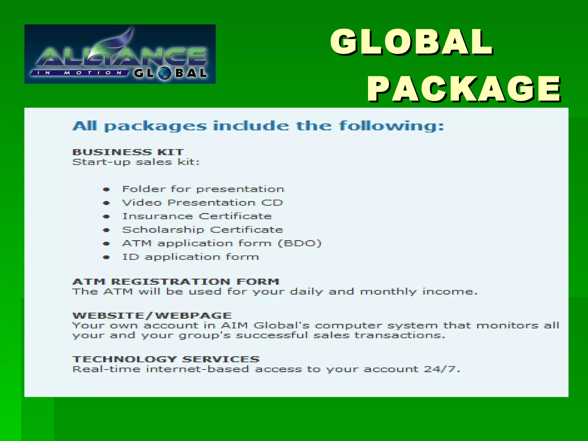 GLOBAL  PACKAGE 