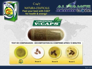 TEST DE COMPARAISON : DECOMPOSITION DU COMPRIME APRES 15 MINUTES
 