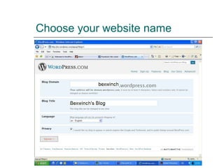 Choose your website name 