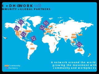 DH + DH@WORK COMMUNITY + GLOBAL PARTNERS A network around the world, growing the movement with community and workplaces Community Partners 