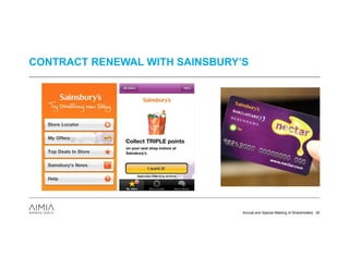 CONTRACT RENEWAL WITH SAINSBURY’S




                                Annual and Special Meeting of Shareholders 30
 