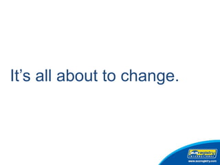 It’s all about to change. 