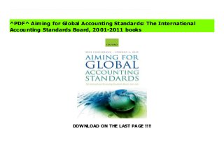 DOWNLOAD ON THE LAST PAGE !!!!
[#Download%] (Free Download) Aiming for Global Accounting Standards: The International Accounting Standards Board, 2001-2011 books The International Accounting Standards Board (IASB) and its International Financial Reporting Standards (IFRSs), have acquired a central position in the practice and regulation of financial reporting around the world. As a unique instance of a private-sector body setting standards with legalforce in many jurisdictions, the IASB's rise to prominence has been accompanied by vivid political debates about its governance and accountability. Similarly, the IASB's often innovative attempts to change the face of financial reporting have made it the centre of numerous controversies.This book traces the history of the IASB from its foundation as successor to the International Accounting Standards Committee (IASC), and discusses its operation, changing membership and leadership, the development of its standards, and their reception in jurisdictions around the world. The bookgives particular attention to the IASB's relationships with the European Union, the United States, and Japan, as well as to the impact of the financial crisis on the IASB's work.By its in-depth coverage of the history of the IASB, the book provides essential background information that will enrich the perspective of everyone who has to deal with IFRSs or the IASB at a technical or policy-making level.
^PDF^ Aiming for Global Accounting Standards: The International
Accounting Standards Board, 2001-2011 books
 