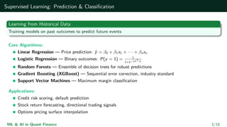 Machine Learning and AI Applications in Quantitative Finance ...