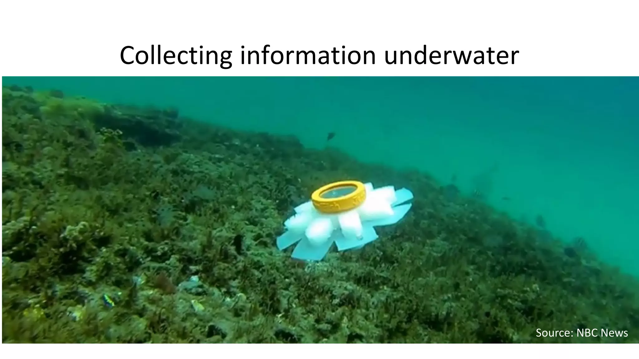 Collecting information underwater
Source: NBC News
 