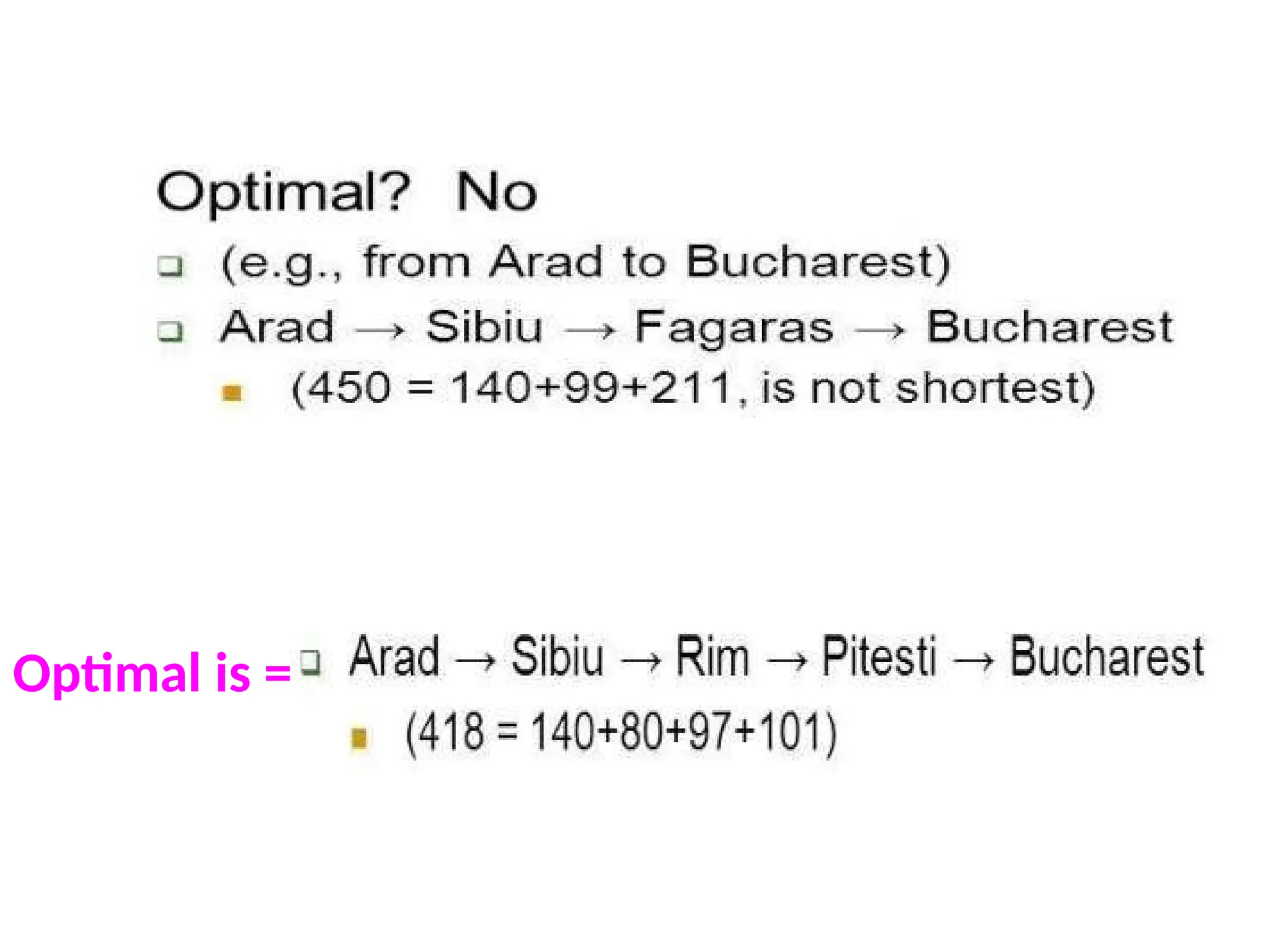 Optimal is =
 