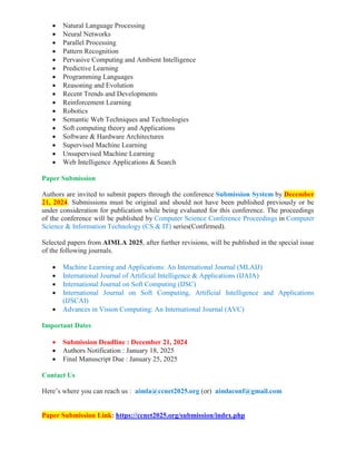 5th International Conference on AI, Machine Learning and Applications ...