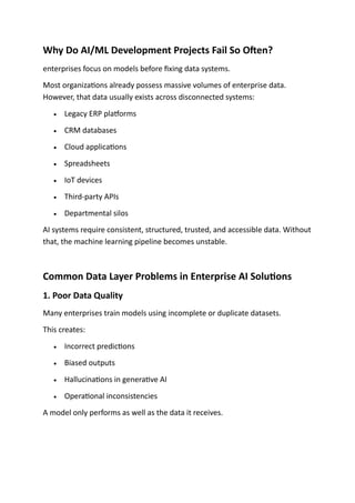 Fails Predictions Machine Learning AI/ML Development: Fix Enterprise Data Failures | PDF