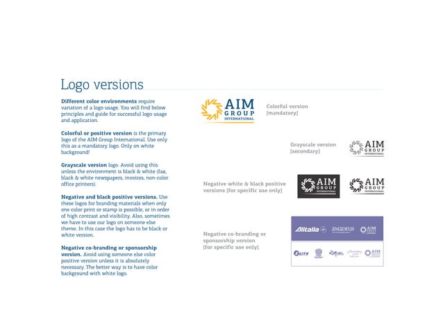 Aim Group International | Logo Guide | PPT