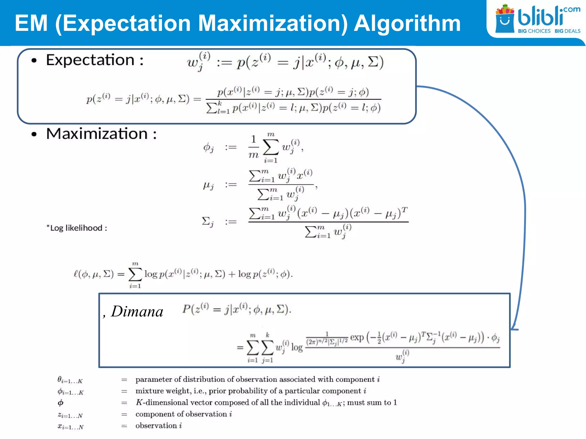 EM (Expectation Maximization) Algorithm
, Dimana
 