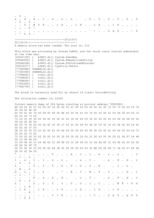 Aimp3 Memory Manager Eventlog