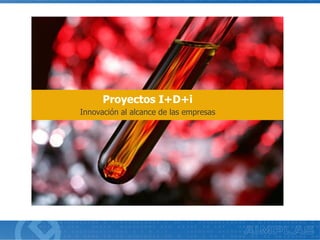 Innovación al alcance de las empresas
Proyectos I+D+i
 