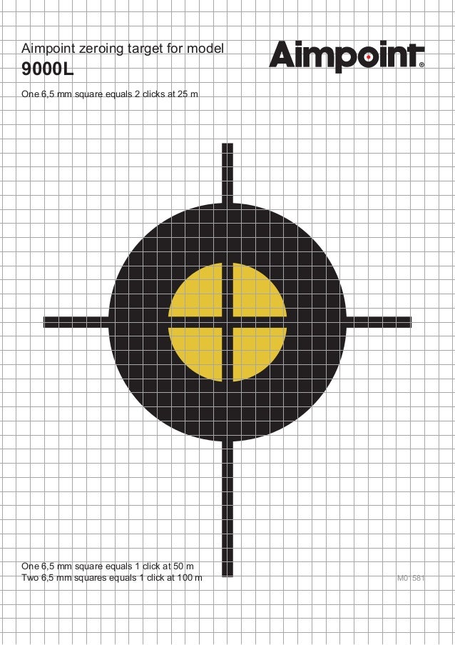 AIMPOINT Zeroing Target For 9000L Optics Trade
