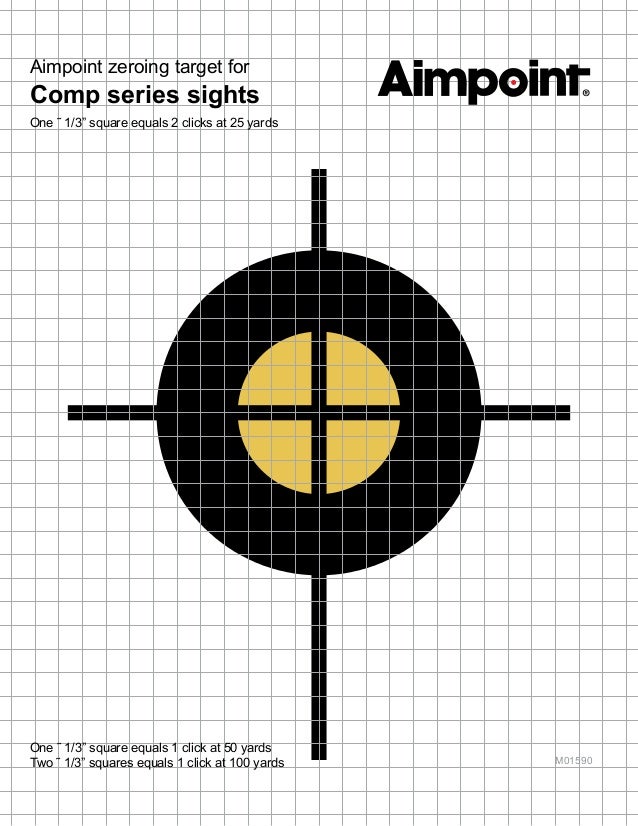 Aimpoint Zeroing Target For Comp Sights Optics Trade