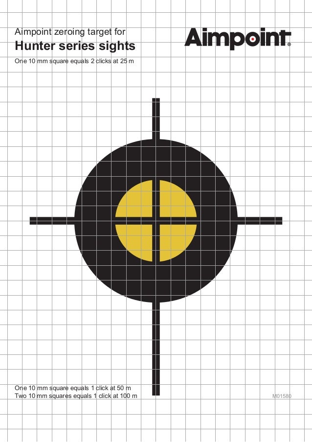 aimpoint zeroing target for hunter series sights optics trade