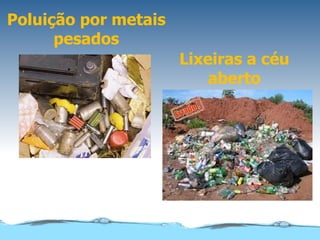 Poluição por metais
      pesados
                      Lixeiras a céu
                          aberto
 
