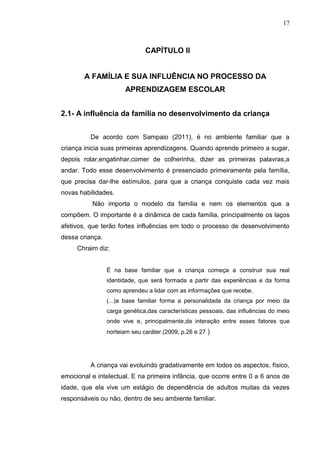 A importância da família para o processo da aprendizagem escolar por ...