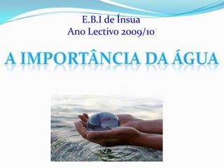 E.B.I de Ínsua Ano Lectivo 2009/10 A Importância da Água 