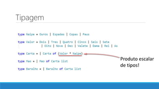 Tipagem
Produto escalar
de tipos!
 