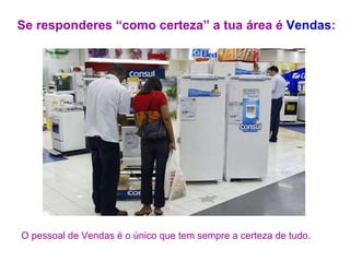 Se responderes “como certeza” a tua área é  Vendas : O pessoal de Vendas é o único que tem sempre a certeza de tudo. 