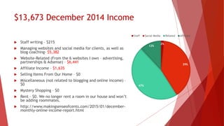 Monetização
 Google Adsense
 Affiliate Companies
 Sponsorship
 Private Ads & Ad Networks
 Sales
 Consulting
 eBook
 Sales
 Speaking Engagements
 Freelancing
 Text Links
 Newsletter Advertising
 Webinars
 Podcasts
 Training
 