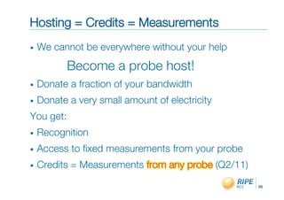 Hosting = Credits = Measurements"




                                    20!
 