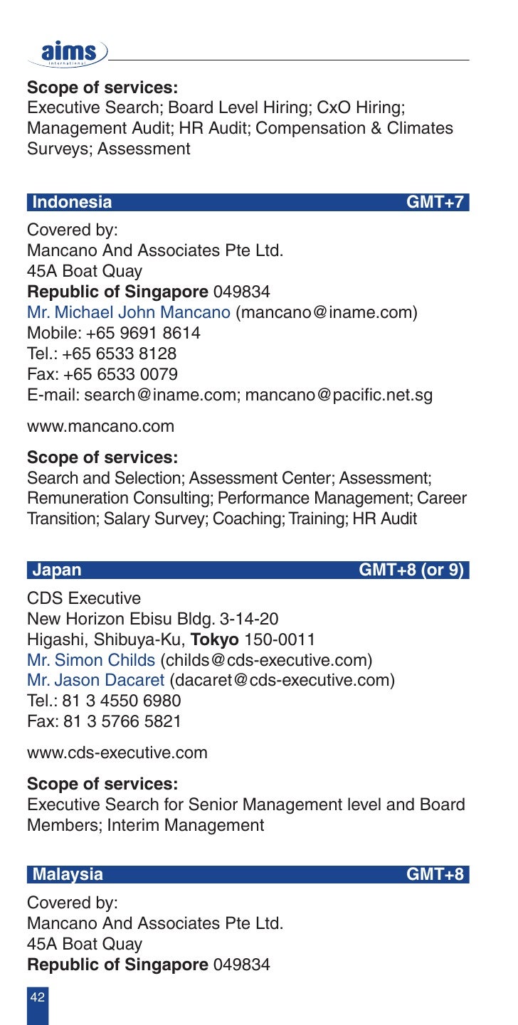 Aims International Office Directory