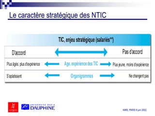 AIMS, PARIS 6 juin 2002.
Le caractère stratégique des NTIC
 
