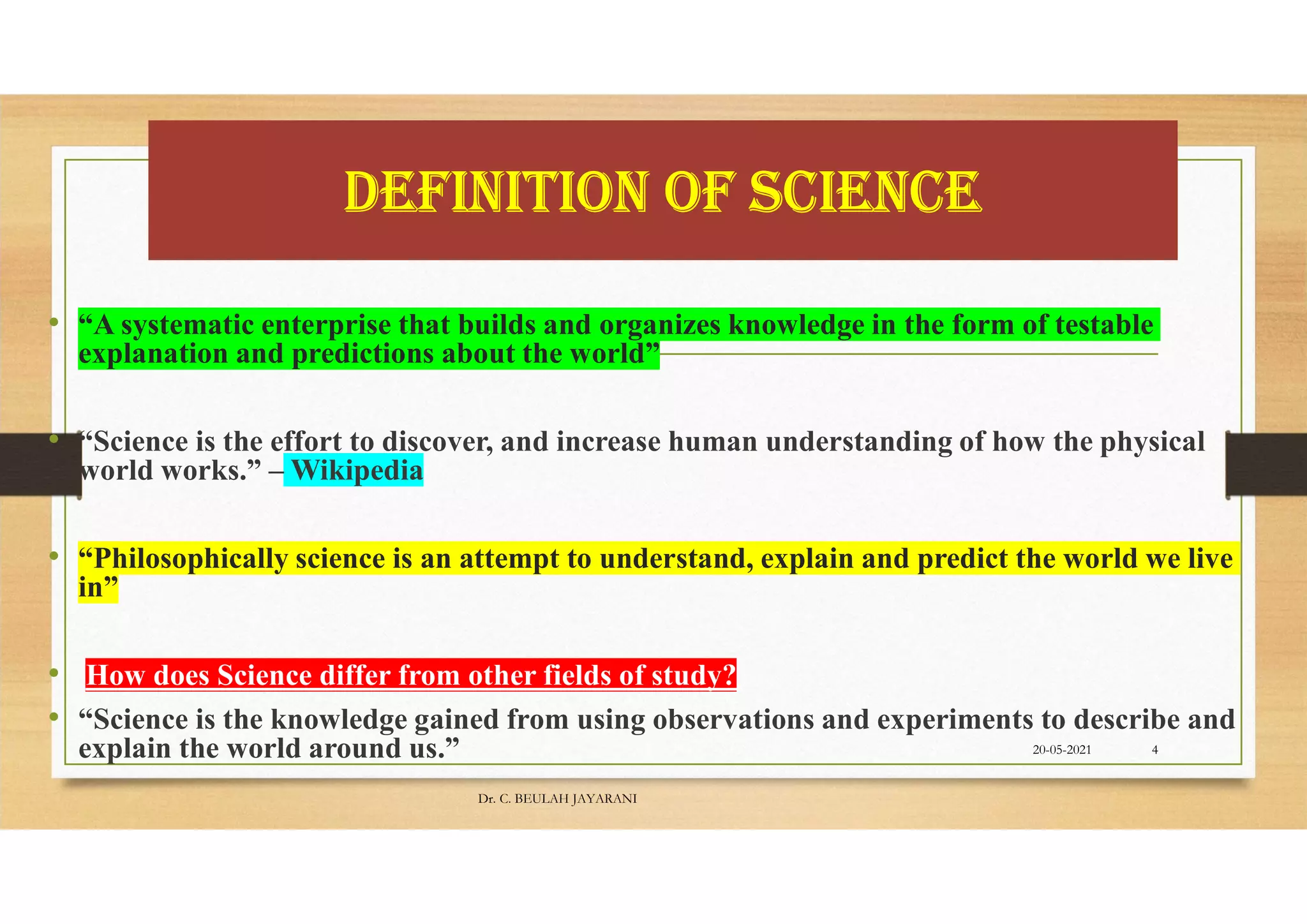 Aims & objectives of teaching biological science PPT
