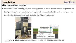 Influence of Process Parameters on Surface Quality in Incremental ...