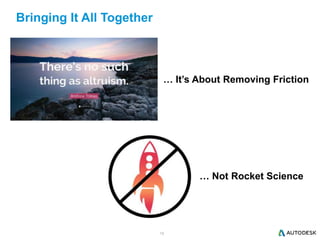 18
Bringing It All Together
… It’s About Removing Friction
… Not Rocket Science
 