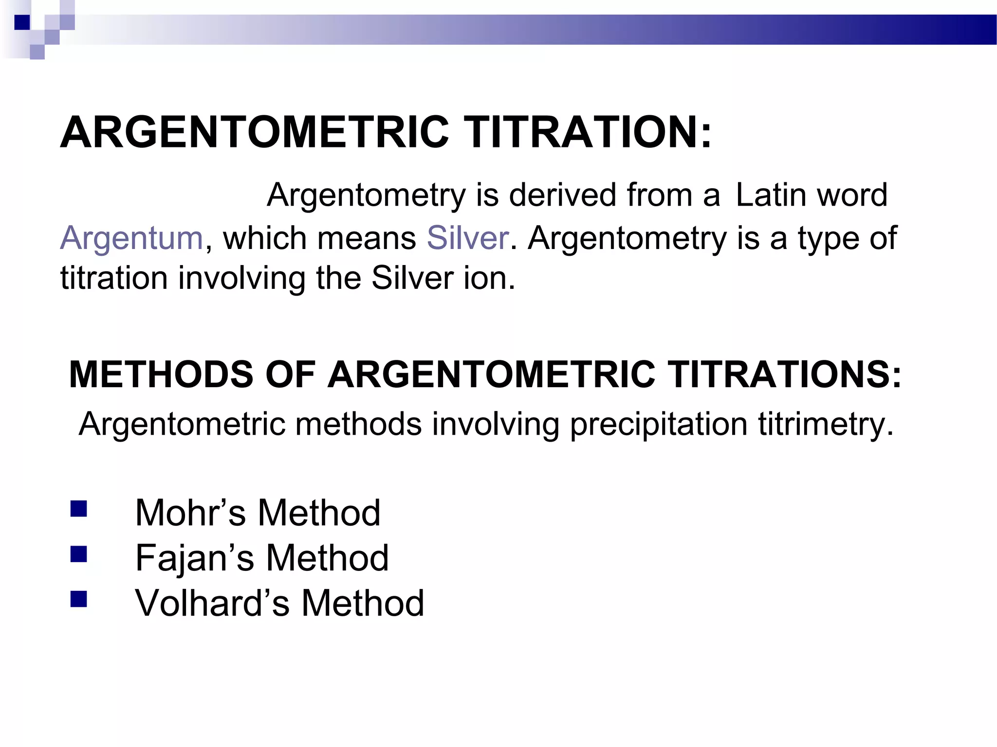 Volhard`s Method | PPT