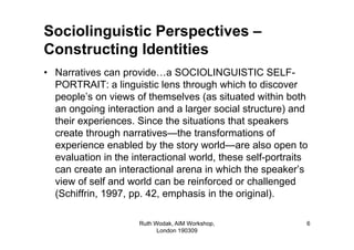 Aim Workshop Wodak Narratives190309