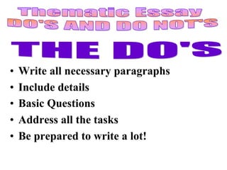 how to write a thematic essay